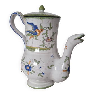 Cafetière ou théière en faïence française de Martres Tolosane, modèle « Mou