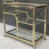 Rolling bar service in gold metal design 1970