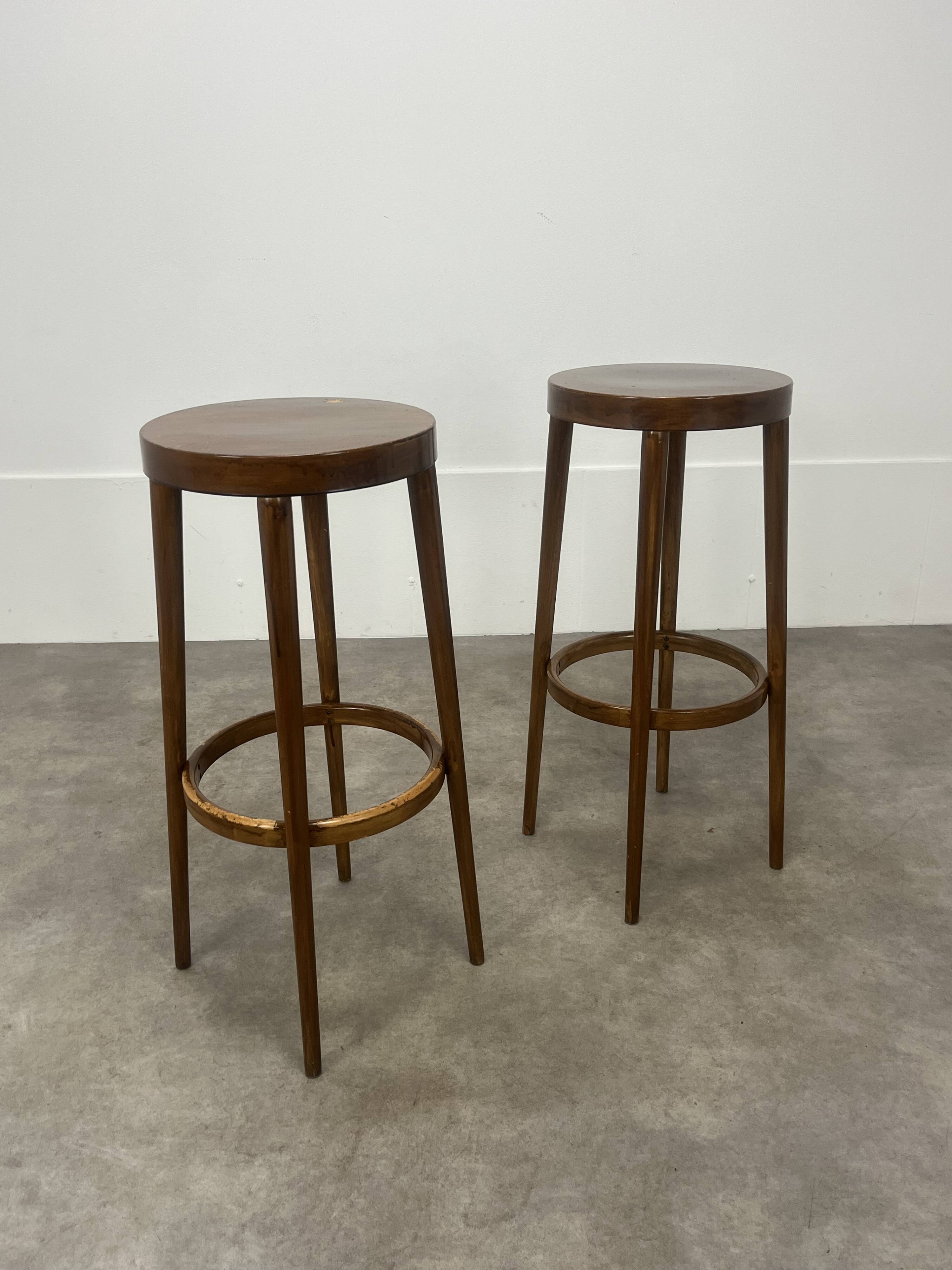 Paire de tabourets de bar Baumann