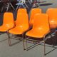Série de 6 chaises vintage orange coque plastique