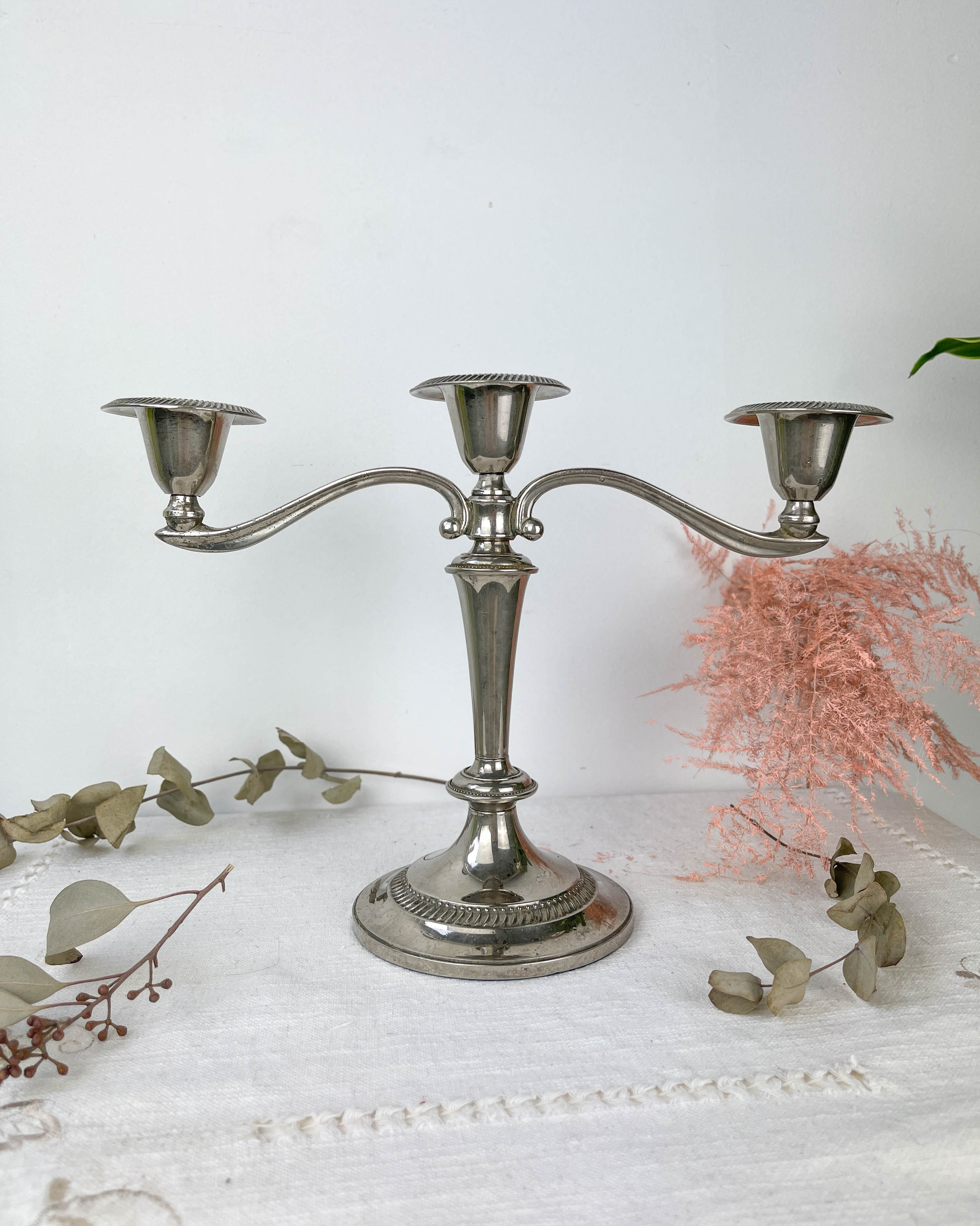 Silver candle holder 3 candles