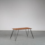 Table basse en osier des années 1950 des Pays-Bas