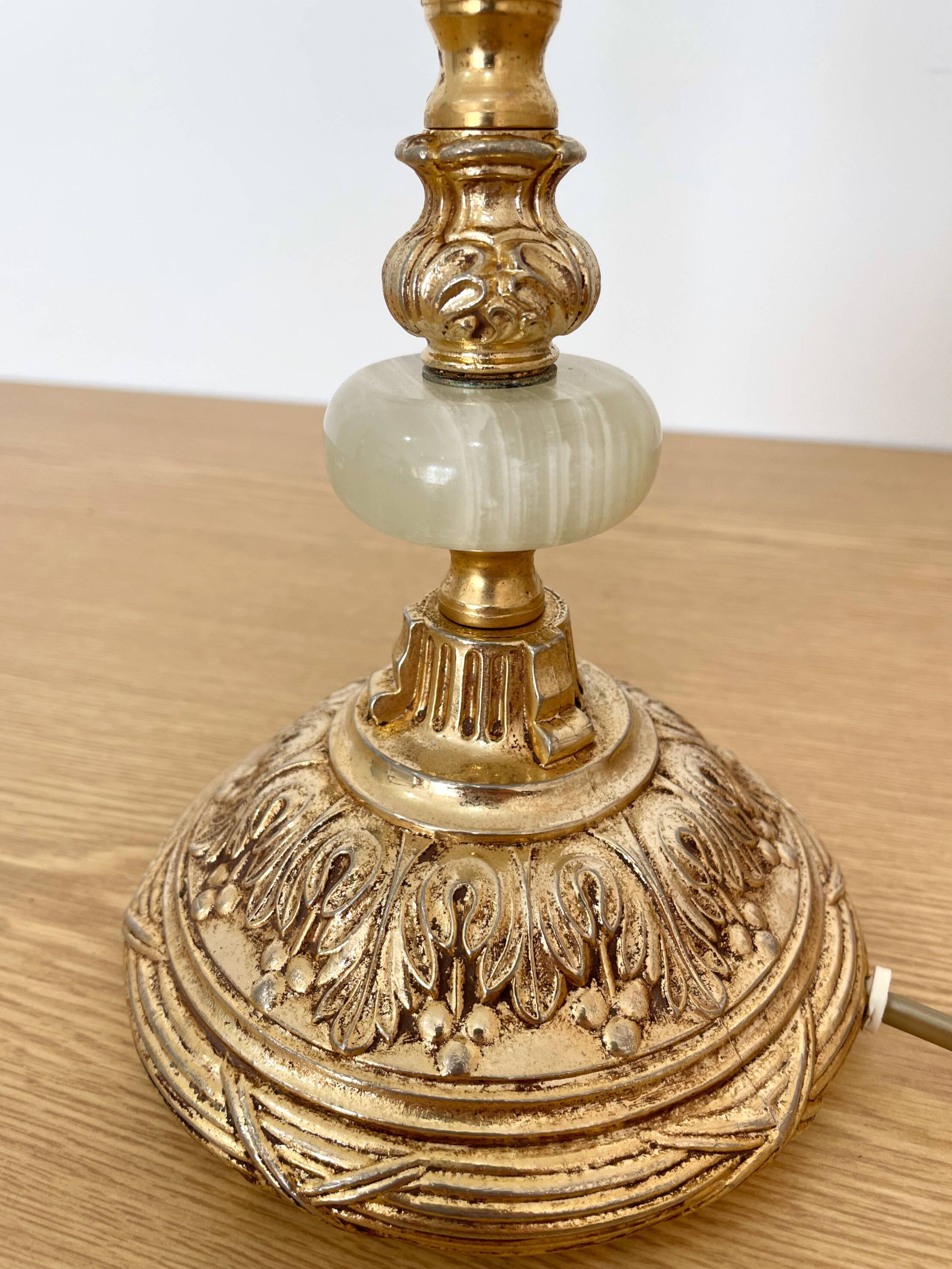 Vintage lamp in onyx and gilded brass - 1950s/60s