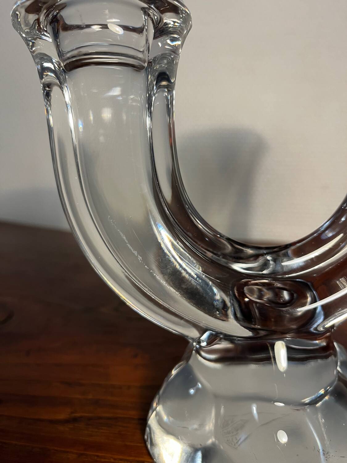 1950s/60s Vannes crystal candlestick, France