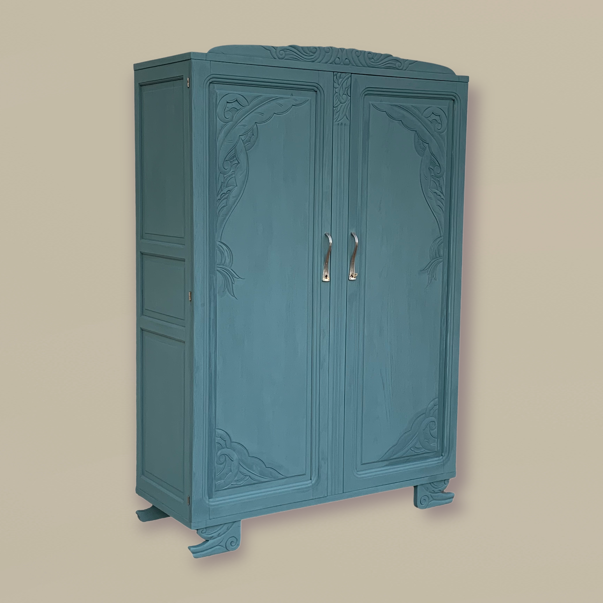 Parisian art deco wardrobe blue gray 1930