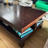 Roche Bobois coffee table in solid wood, wenge – contemporary design