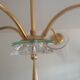 Lustre en laiton doré et opaline des années 50/60