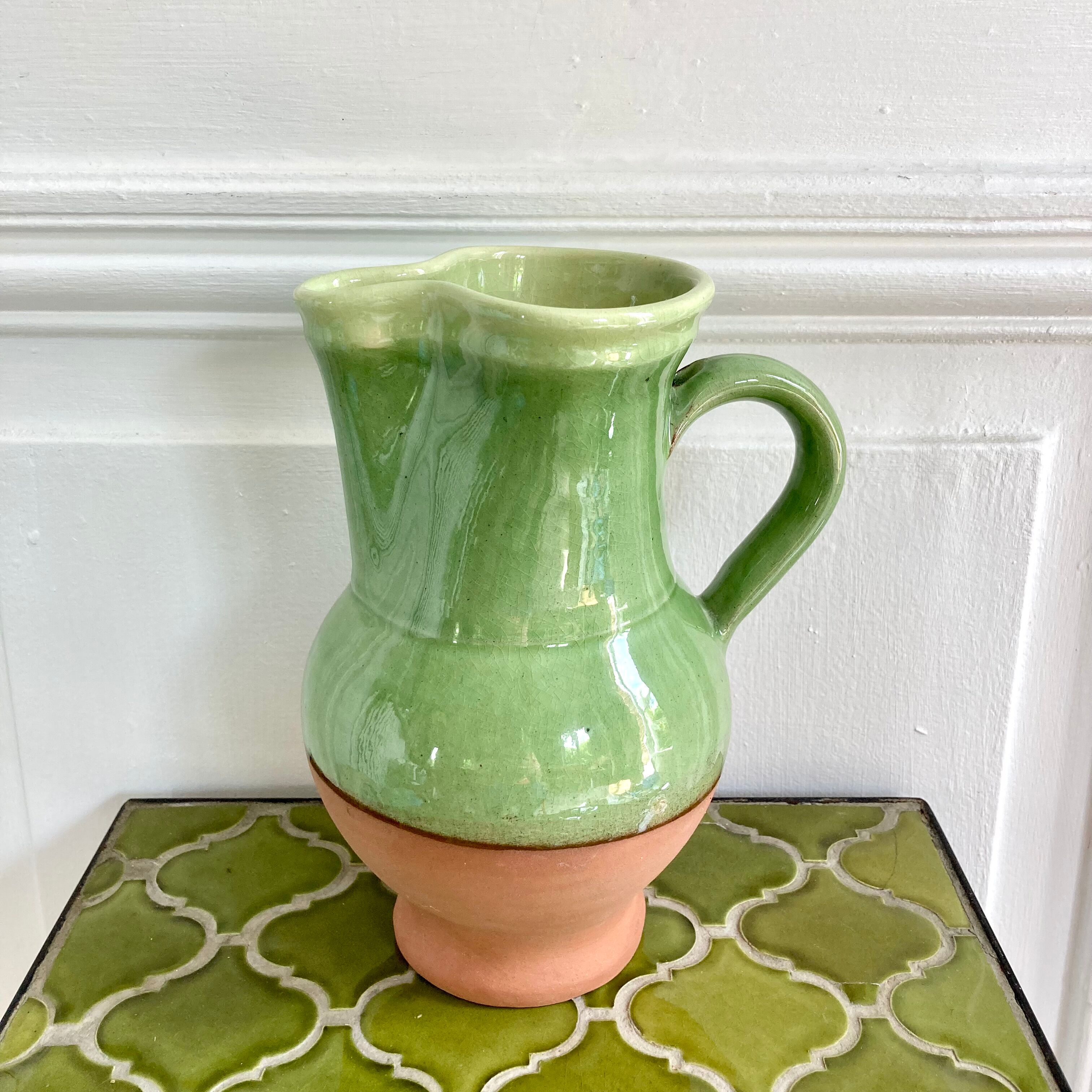 Pitcher jug in glazed terracotta