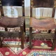 Set of 6 English chairs in oak and fine leather from the late 19th century.