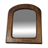 Brutalist vaulted solid wood mirror, 1950-1960
