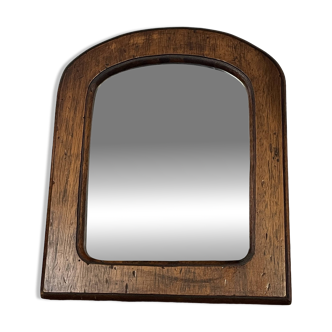Miroir en bois massif vouté brutaliste, 1950 1960
