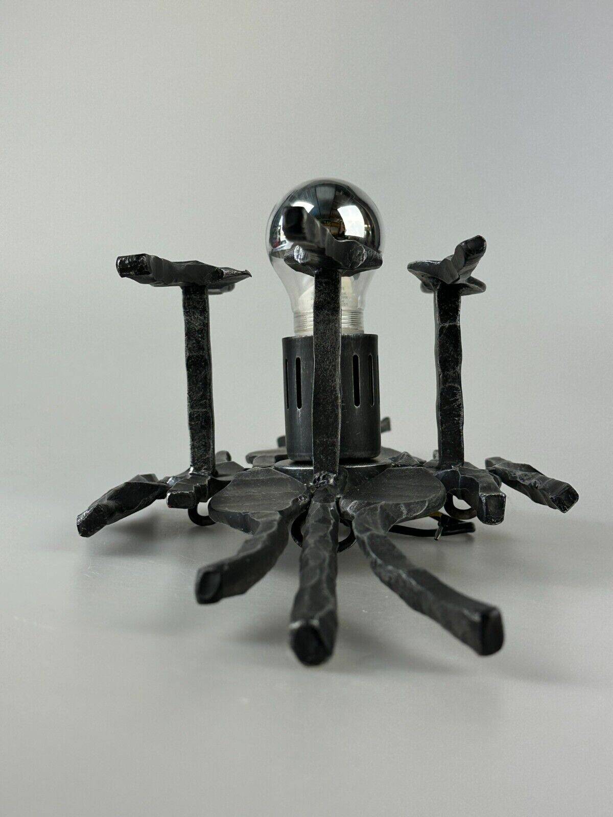 60's 70's brutalist wall lamp iron & glass wall sconce design