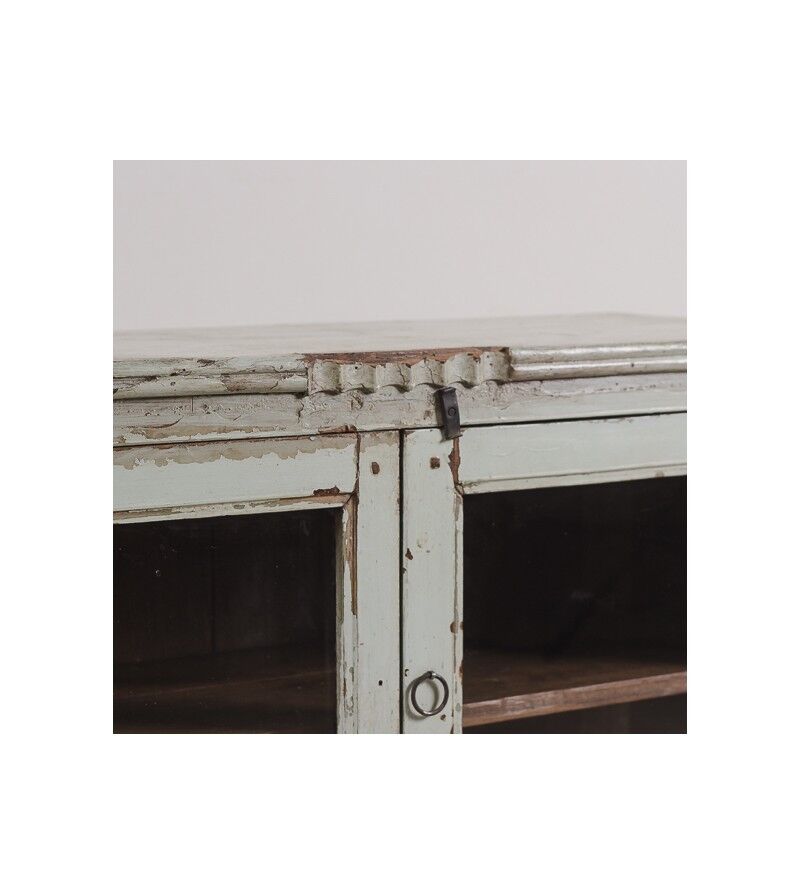 Meuble vitrine patine verte