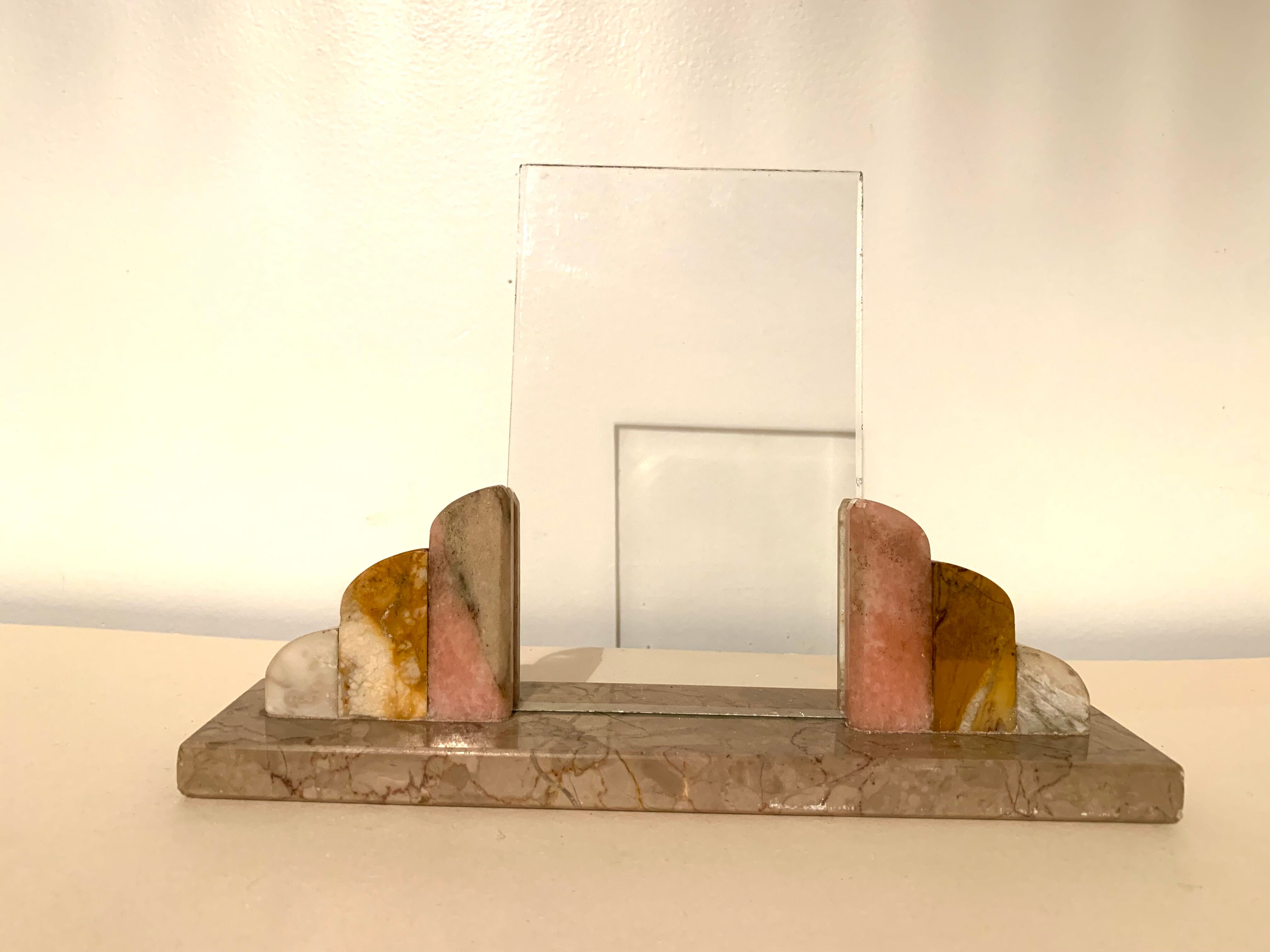 Old Art Deco marble photo holder