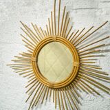 Rattan sun mirror