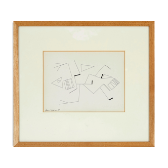 Ink drawing on paper Jean Leppien (1910-1991) Ghekko, 1955