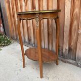 Guéridon ancien Louis XV – marbre rosé et laiton doré – fin XIXᵉ siècle