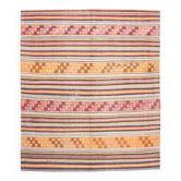5x6 Vintage Red & Orange Striped Kilim Rug, 163x193Cm