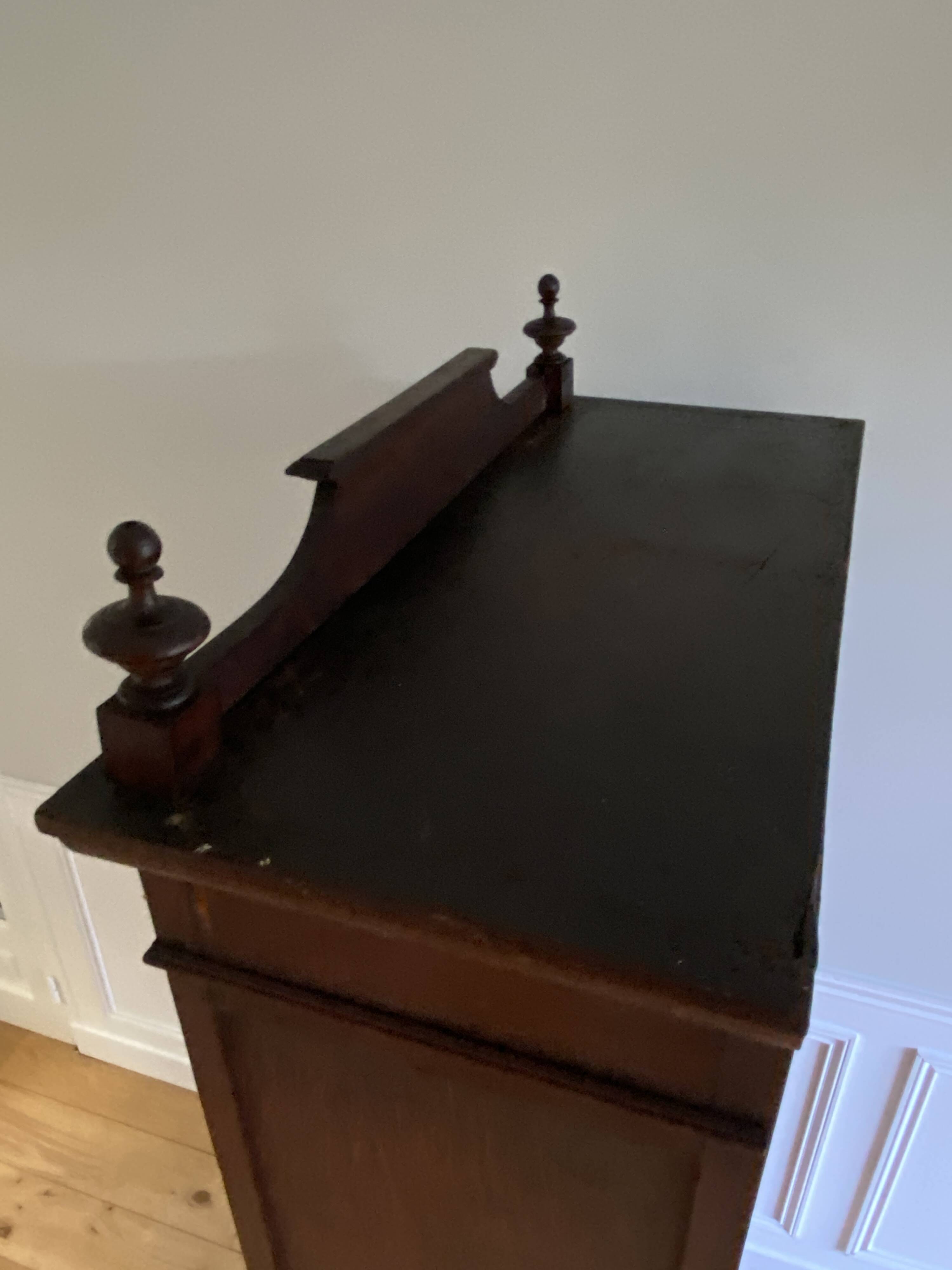 Parisian cupboard Bookcase Bonnetière glazed with small vintage tiles