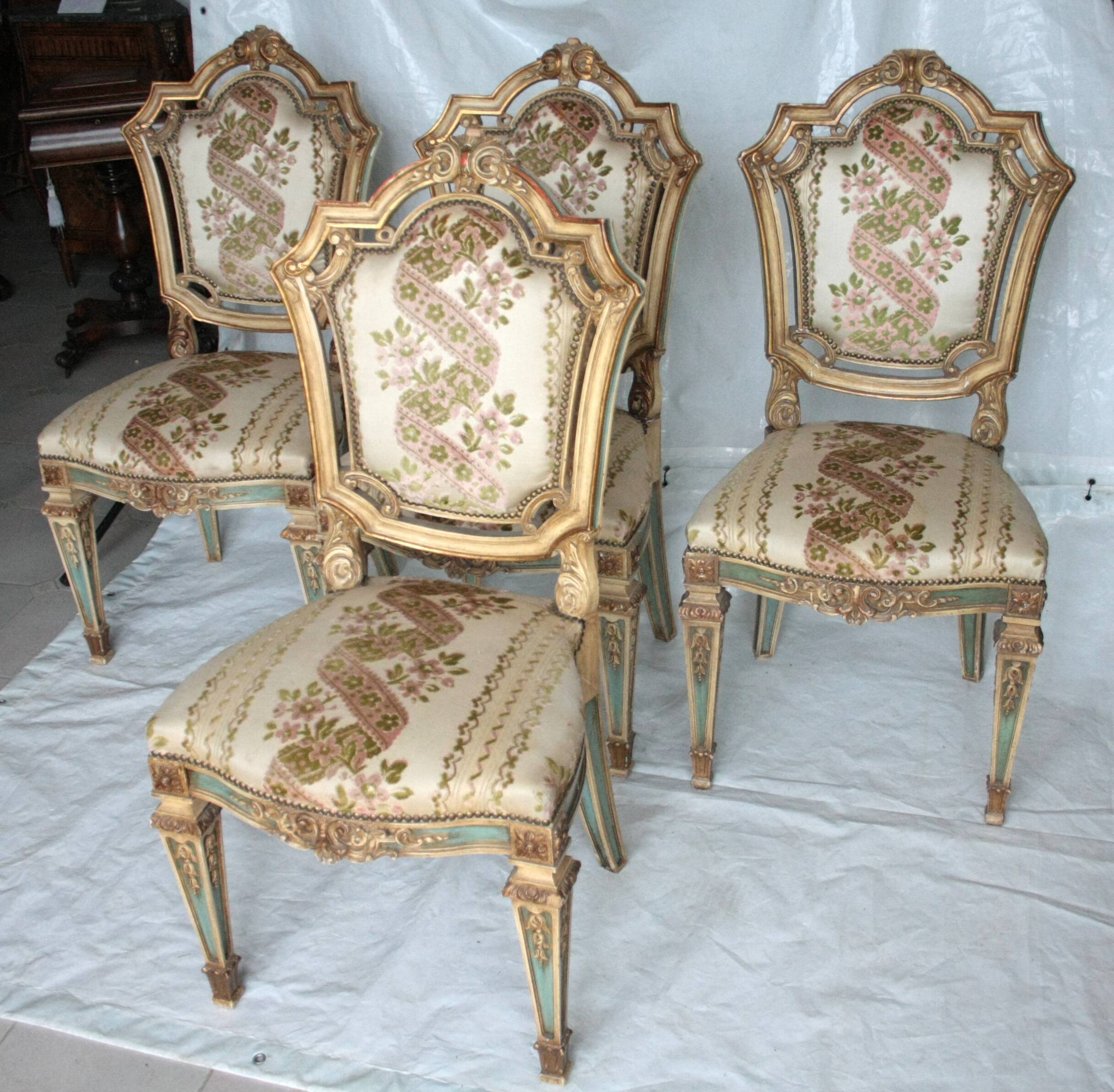 Set of 4 Napoleon III chairs, second half of the 19th century, France