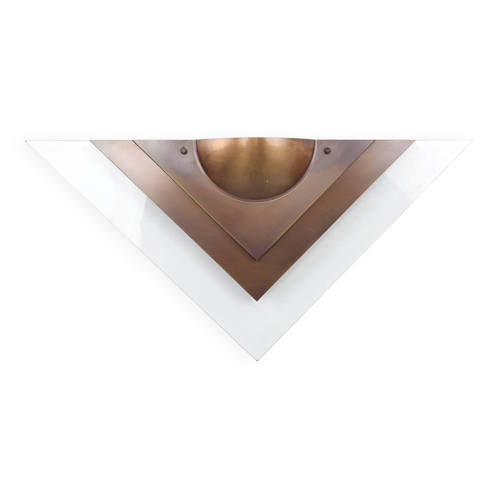 Dutch Design copper colored wall lamp with glass, Dijkstra 1980s