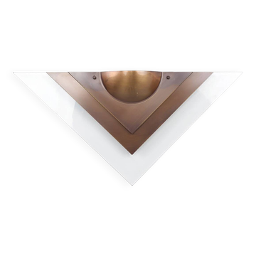 Dutch Design copper colored wall lamp with glass, Dijkstra 1980s