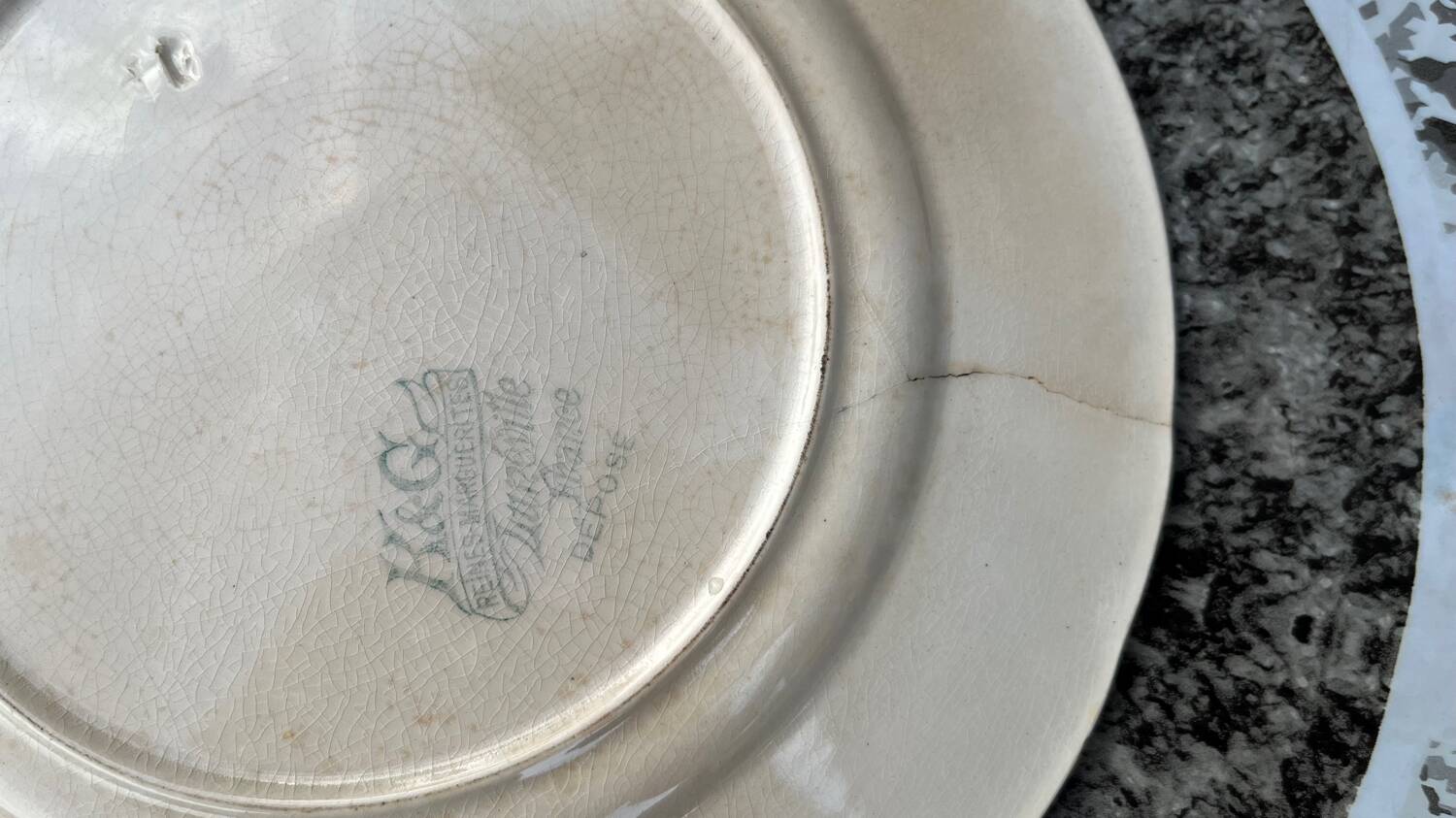 Lot de 4 assiettes à dessert L&G Luneville anciennes