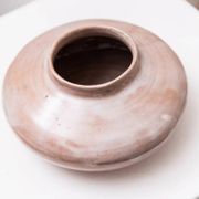 Gudrun Schenk Studio Ceramic Vase in beige-pink glaze - German Mid-Century Flower Vase, 1950s