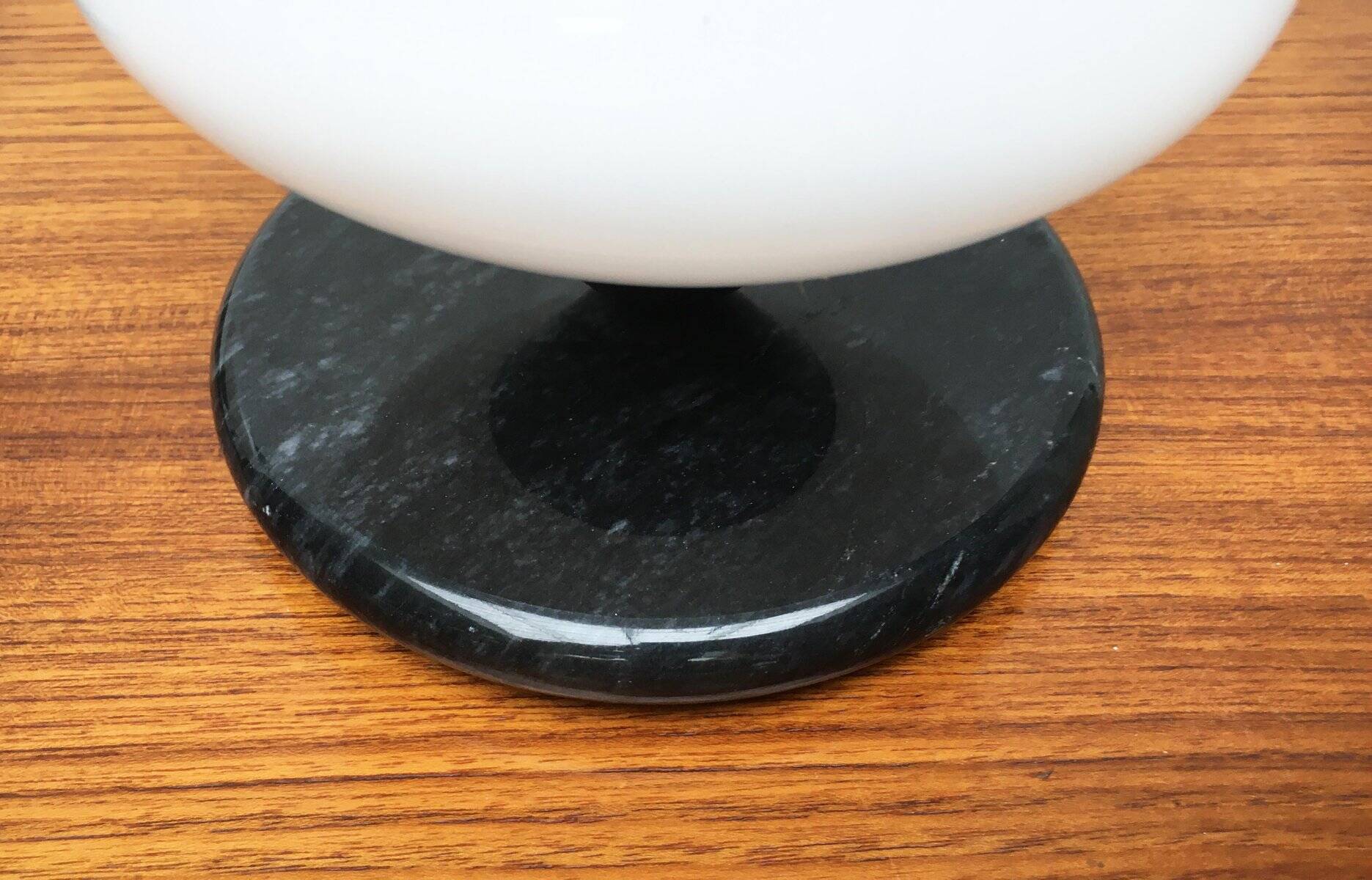 Vintage Swiss marble and glass table lamps by Optelma, set of 2.