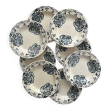 8 deep ironware plates "Les Violettes" Salins