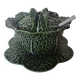 Important cabbage soup tureen and its vintage earthenware dish.