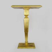 Console, guéridon table d'appoint en bois doré plateau miroir biseauté. Ann