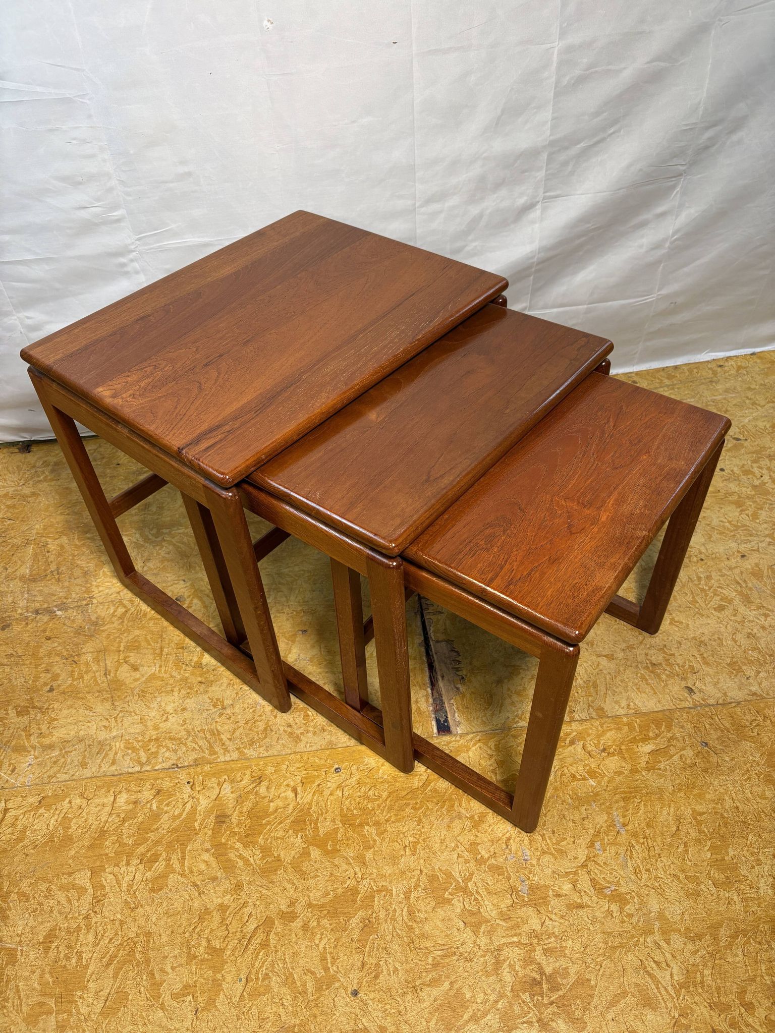Mid-Century Retro Vintage Teak Nest of Tables 1960  Scandinavian-Inspired •