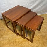 Mid-Century Retro Vintage Teak Nest of Tables 1960  Scandinavian-Inspired •