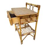 Paire de table de nuit en rotin Italie 70’s