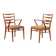 Cees Braakman Dutch Design Wooden Ladder Arm Chairs & Caramel Bouclé Fabric