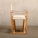 Mogens Koch MK16 Folding Chair in Beech Wood and Canvas for Rud Rasmussen, DK