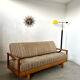 Old wooden sofa vintage brutalist design 60s