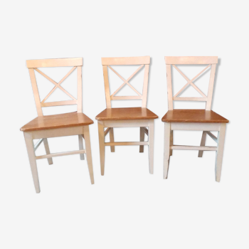 Lot de 3 chaises de campagne