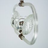 Art Deco Clear Murano glass chandelier. Italy 1940s