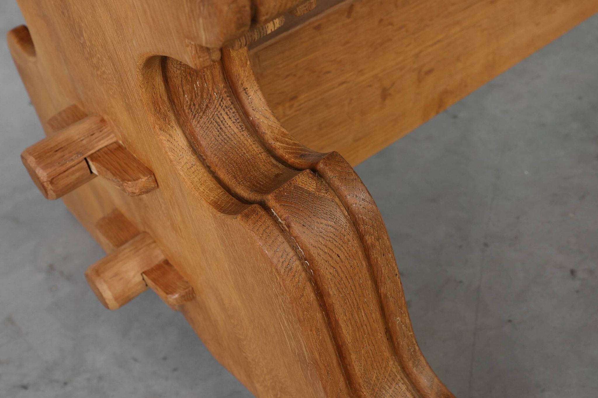 Mid‑20th‑Century Rustic Oak Dining Table, France 1960s