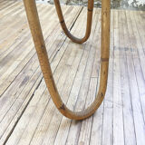 Vintage glass and rattan table