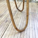 Table rotin et verre vintage