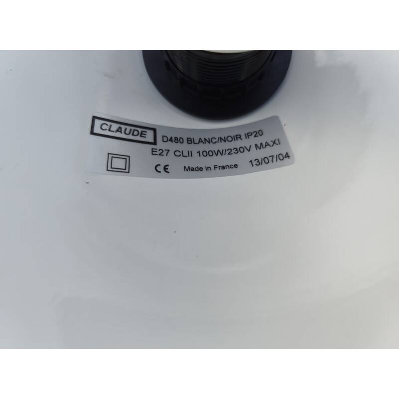 Set of 7 industrial enamelled metal pendant lights