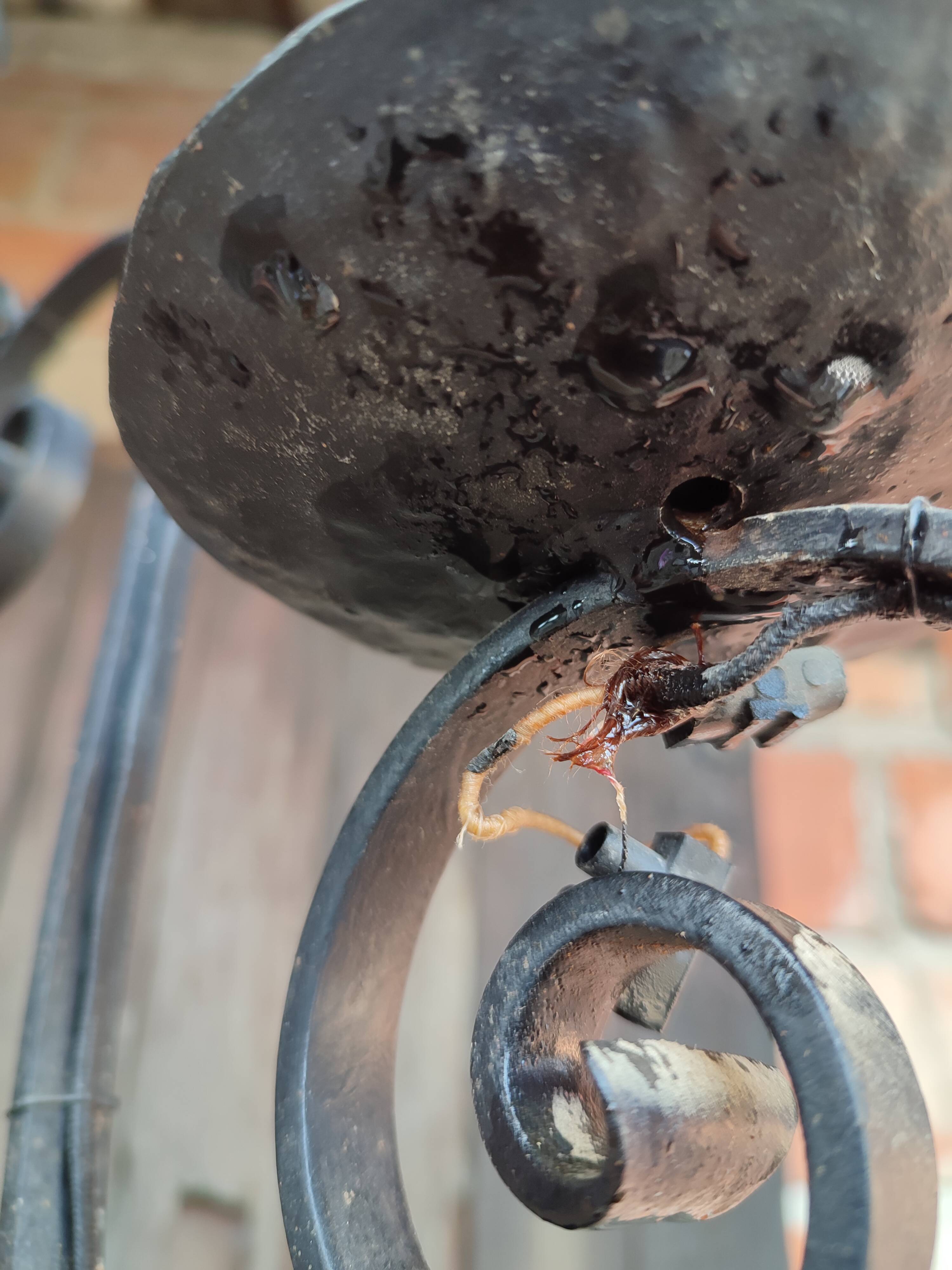 Chandelier art nouveau wrought iron