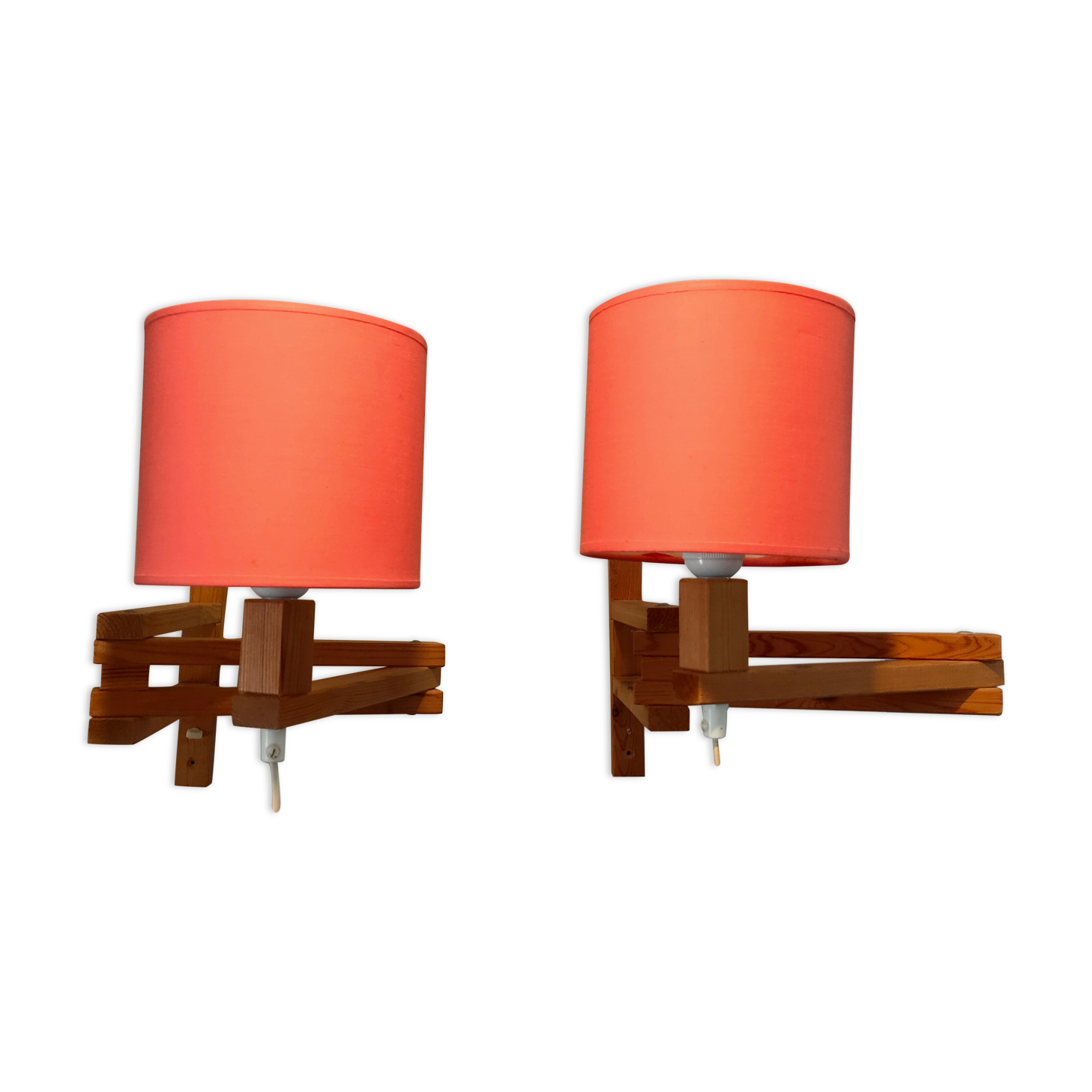 2 appliques en bois articulées années 50