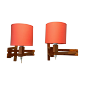2 appliques en bois articulées années 50