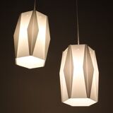 Rare set of 2 pendant lamps by Lars Schiøler for Hoyrup / Hoyruplight / 1960s-1970s