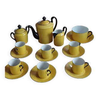 Vintage art deco coffee service yellow black