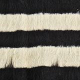 4x7 Art Decor Black Beige Turkish Kilim Rug, 135x206Cm